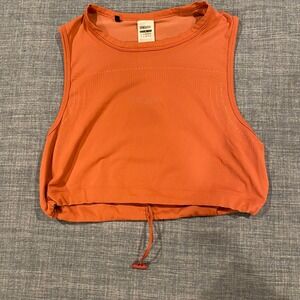 Gymshark Breeze Lightweight Seamless Crop Top Orange Tank GLCT3008 Womens Small